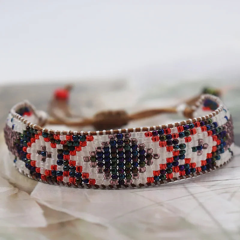 Bracelet Miyuki boho perlé géométriques