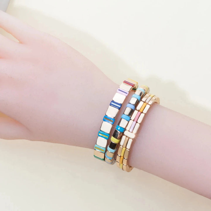 Bracelet Miyuki perles multiformes stylé