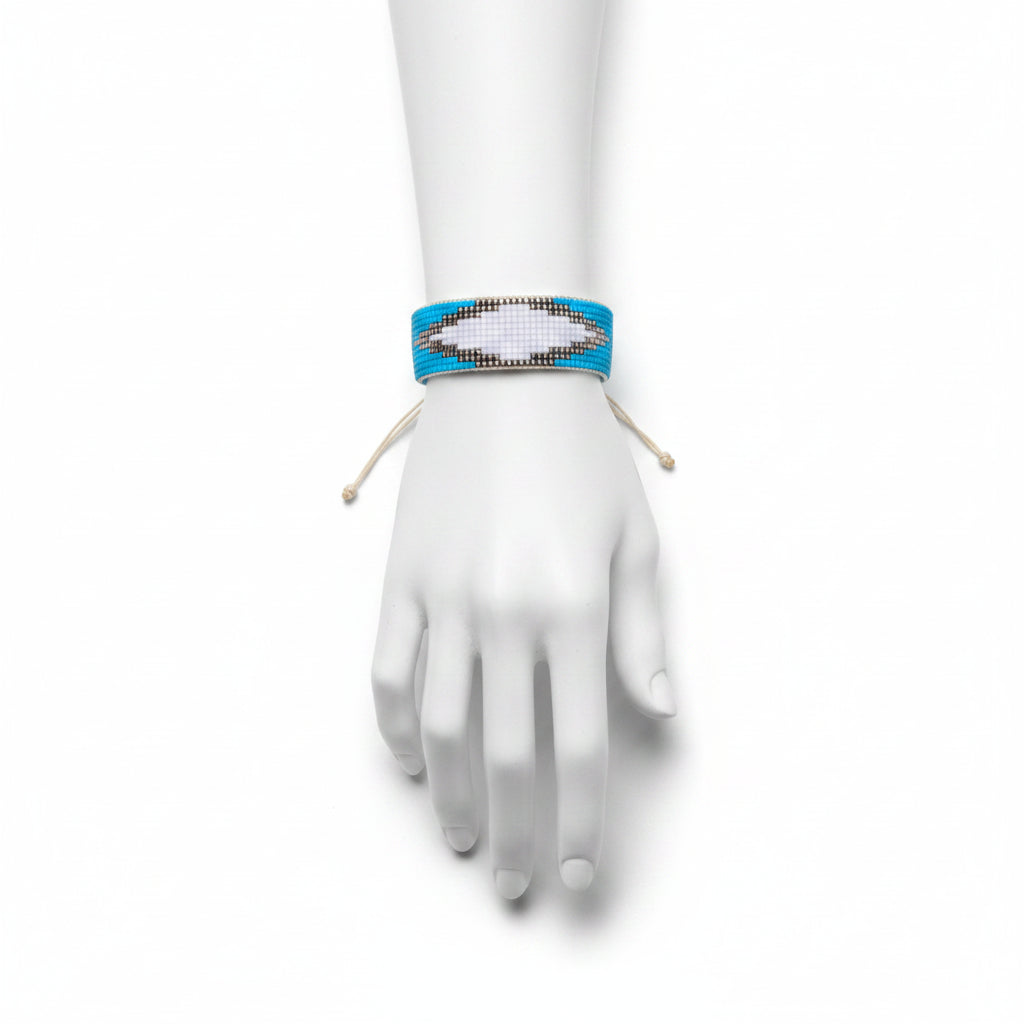 Bracelet Miyuki tissé mauvais Œil