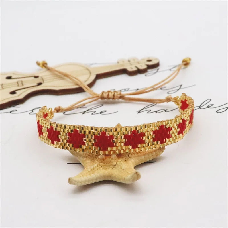 Bracelet Miyuki Étoile rouge