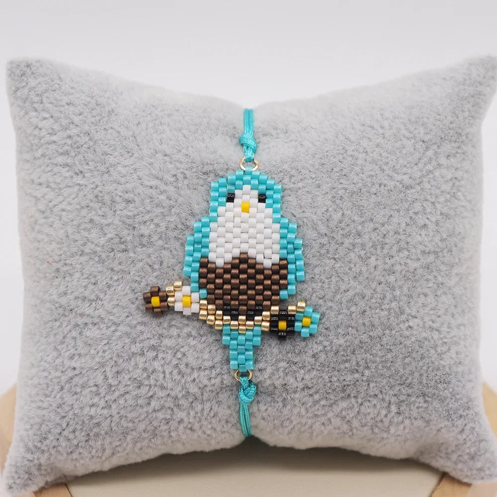 Bracelet Perlé Japonais Oiseau Porte-Bonheur Stylé