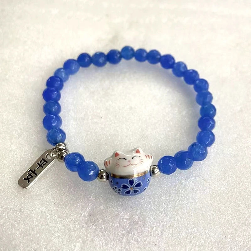 Bracelet en Perles Lucky Cat charmant