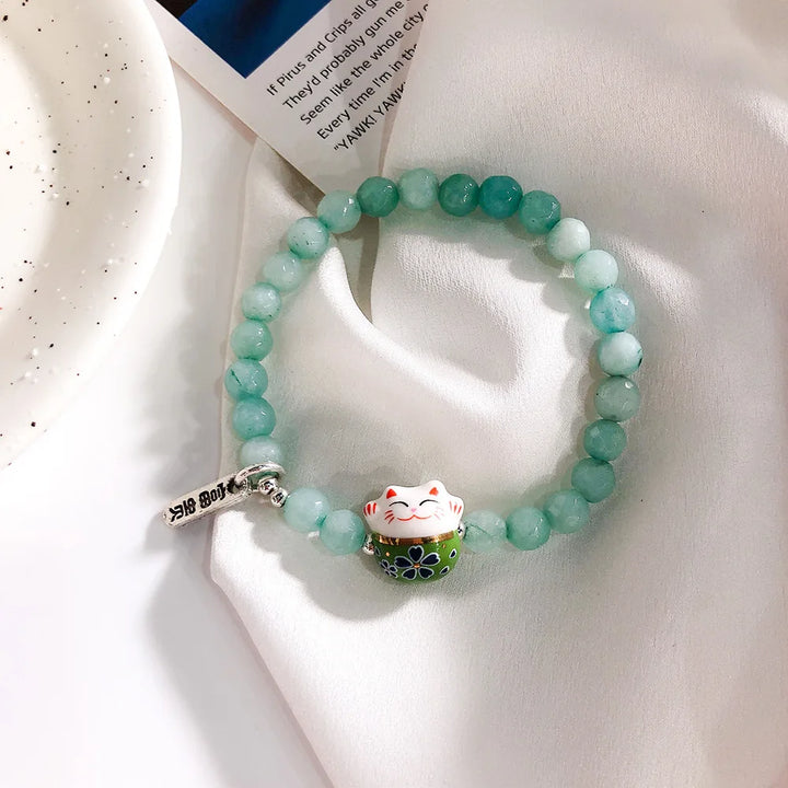 Bracelet en Perles Lucky Cat joli