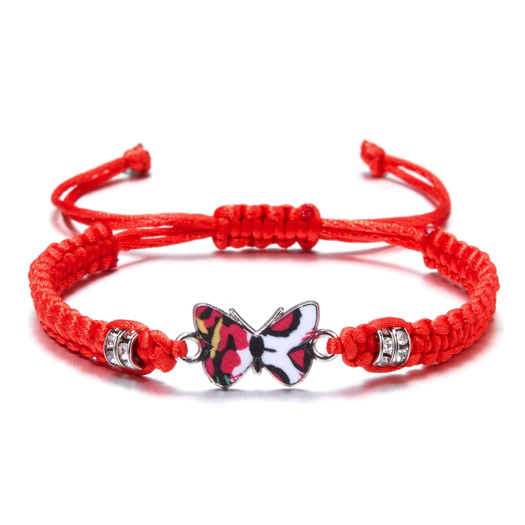 Bracelet japonais femme papillon rouge