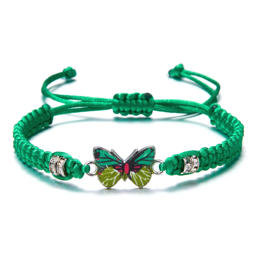 Bracelet japonais femme papillon vert