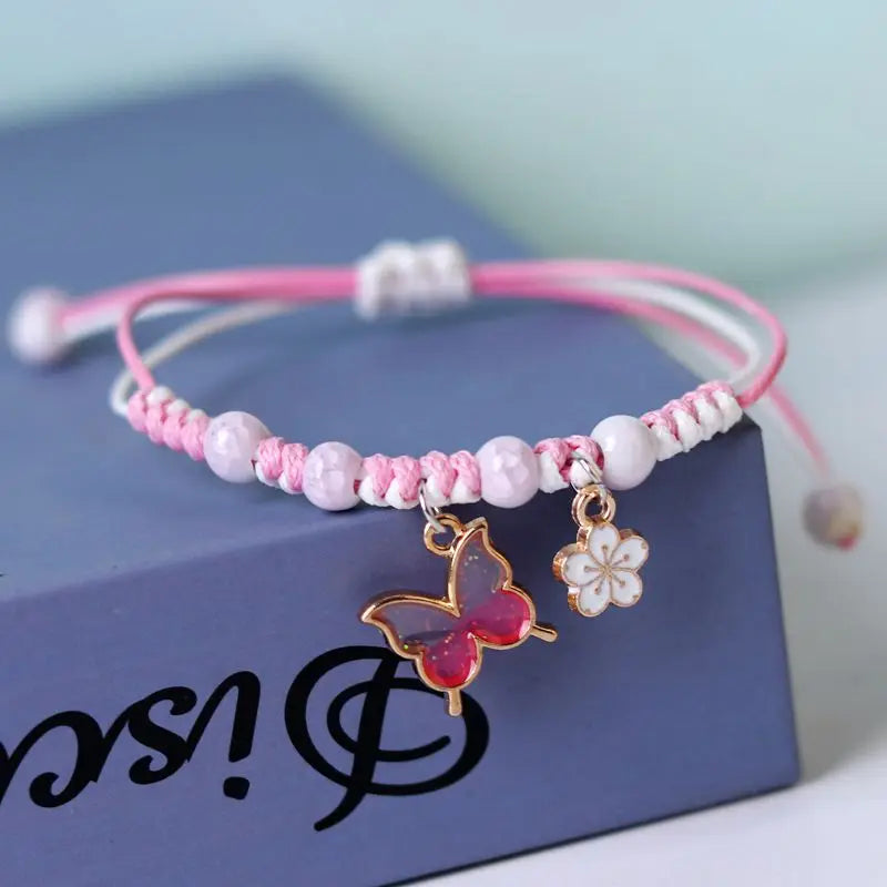 Bracelet japonais papillon coloré fluide