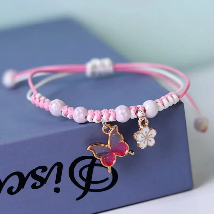 Bracelet japonais papillon coloré fluide