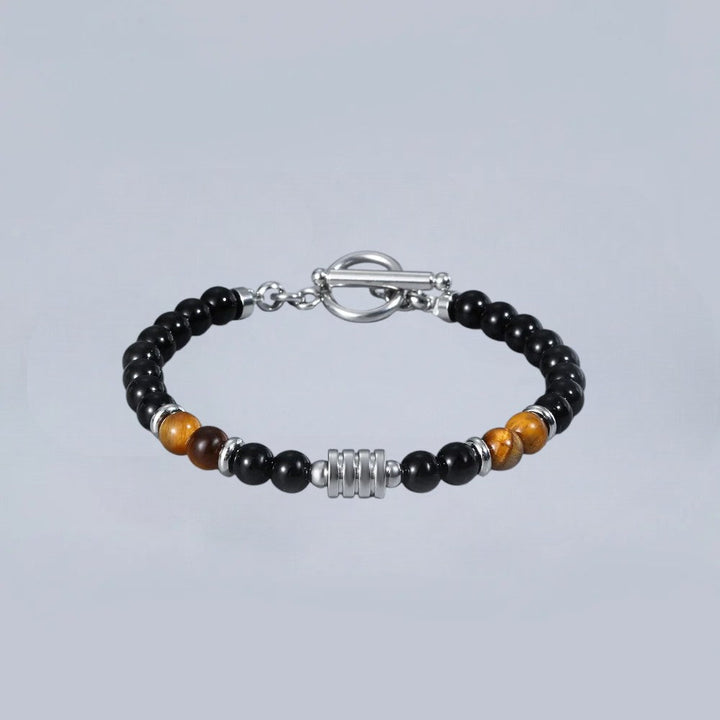 Bracelet japonais perle d'agate et oeil de tigre