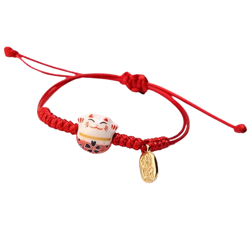 Bracelet japonais porte-bonheur rouge