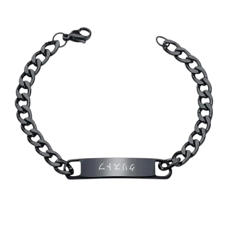 Bracelet personnalisé japonais en acier noir
