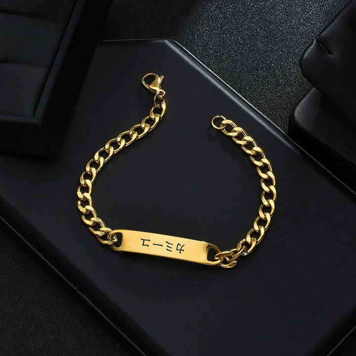 Bracelet personnalisé japonais en acier or
