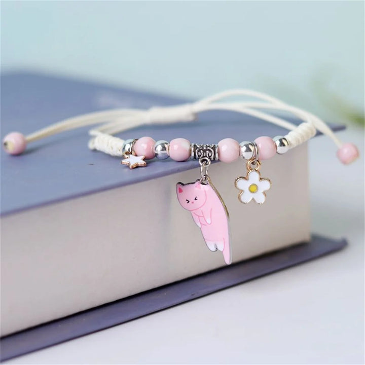 Bracelet tressé japonais chat fashion