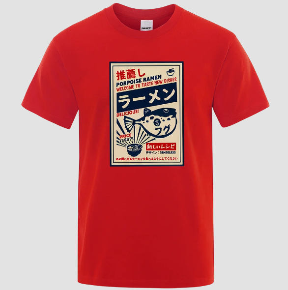 T-shirt Japonais Confortable rouge