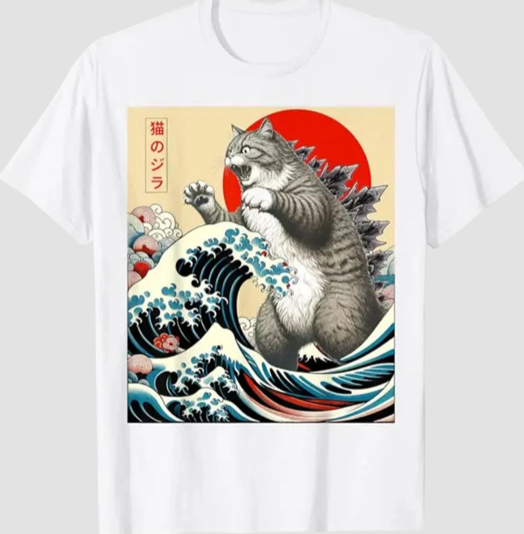 T-shirt Japonais Art Mixte blanc