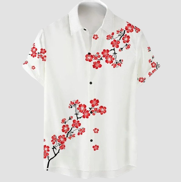 Chemise Japonaise Fleurs