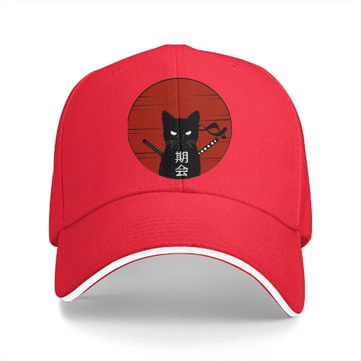 Casquette Japonaise Chat Ninja Rouge