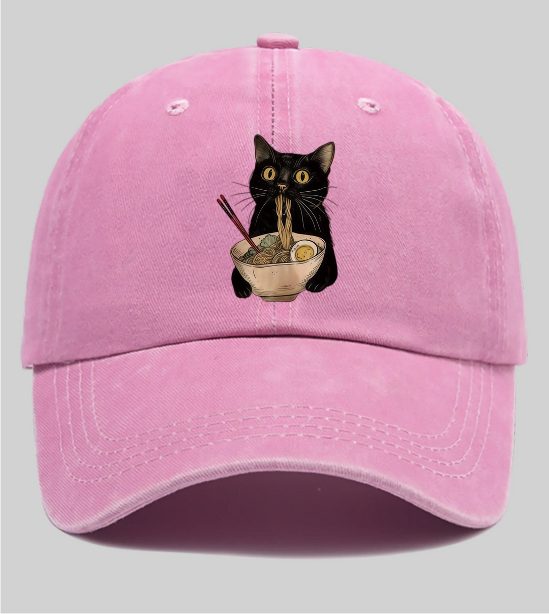 Casquette Japonaise Chat Ramen Rose