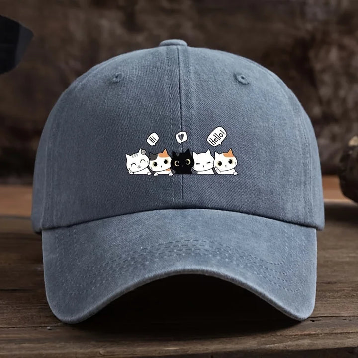 Casquette Japonaise Chatons Adorables Bleu