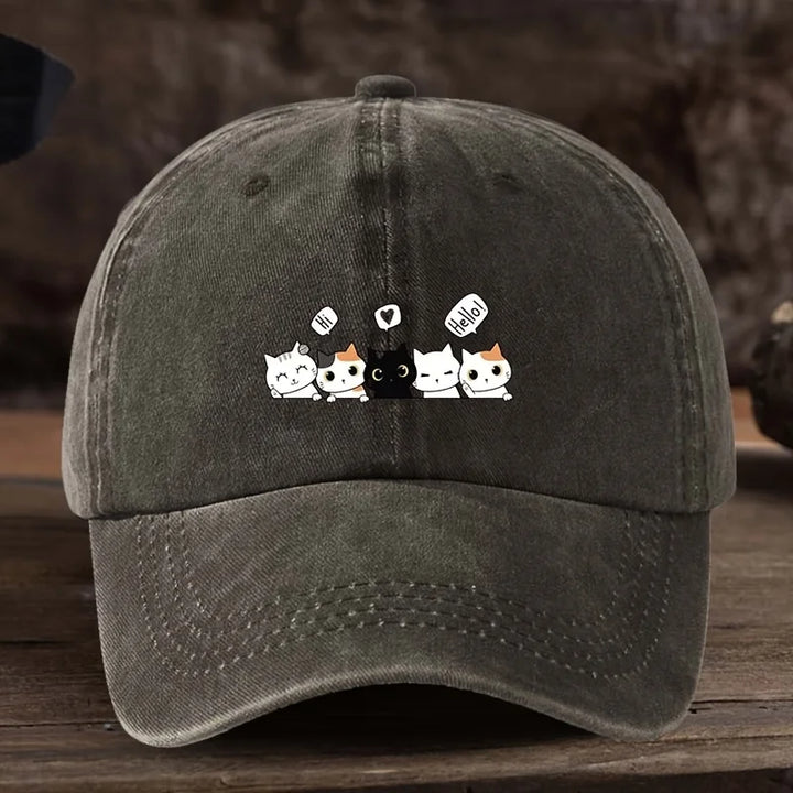 Casquette Japonaise Chatons Adorables Gris