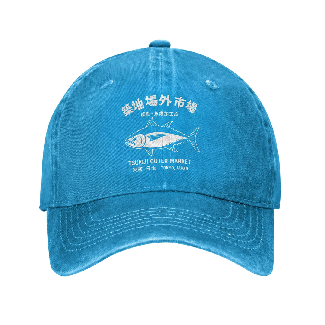 Casquette Japonaise Délavée Poisson branchée