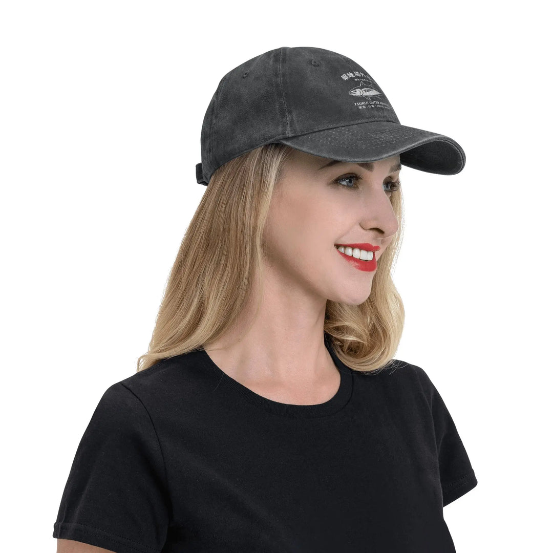 Casquette Japonaise Délavée Poisson chic