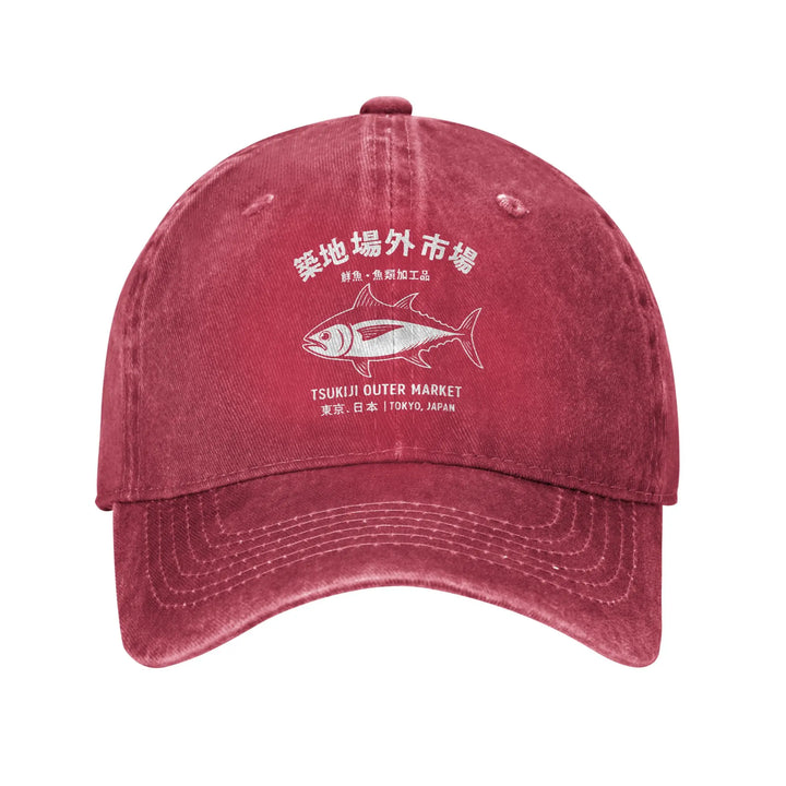 Casquette Japonaise Délavée Poisson raffinée