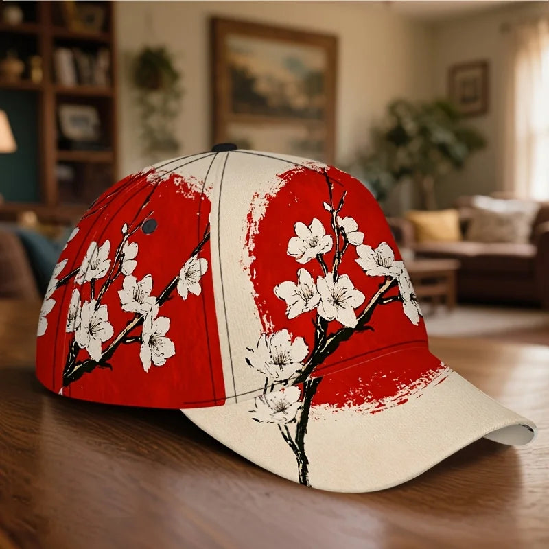 Casquette Japonaise Fleurs de Cerisier Design Chic