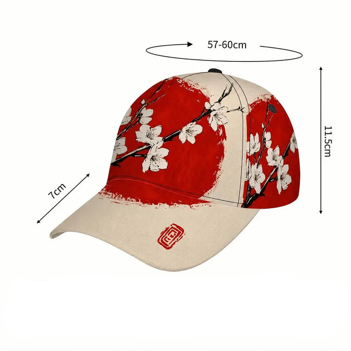 Casquette Japonaise Fleurs de Cerisier Design Légère
