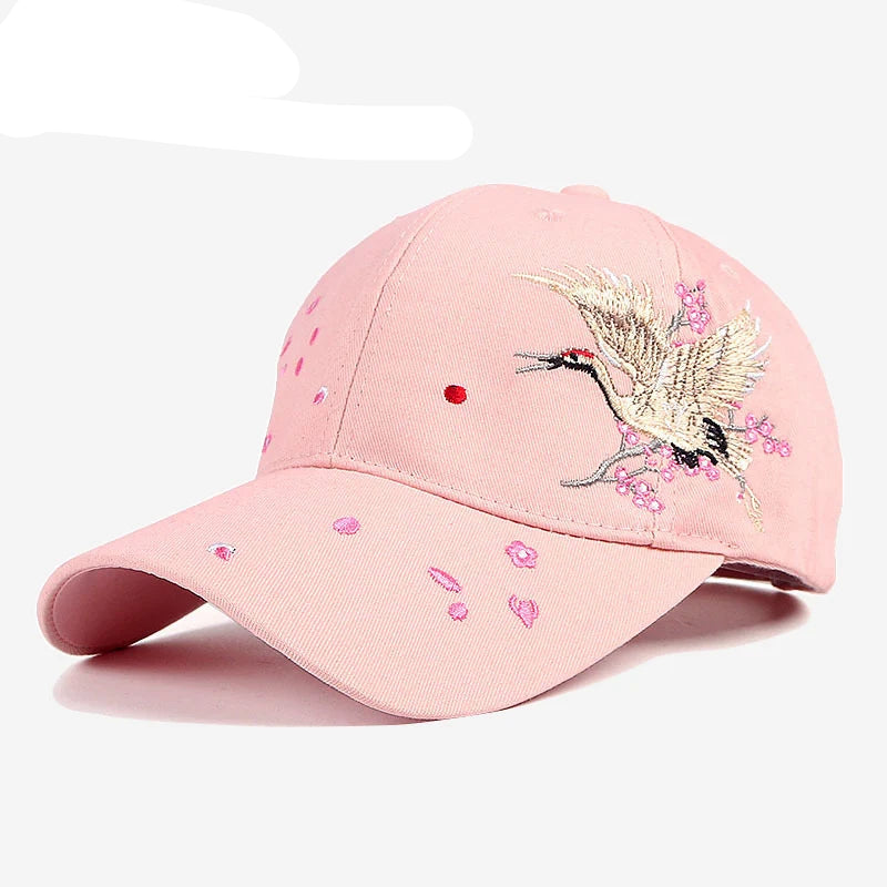 Casquette Japonaise Grues Fleuri épurée