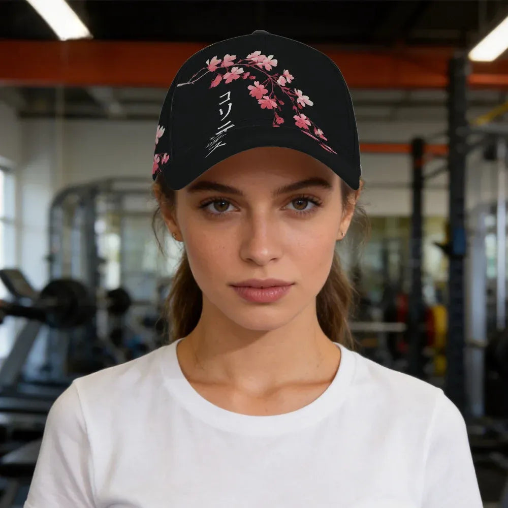 Casquette Japonaise à Imprimé Fleurs de Cerisier raffinée