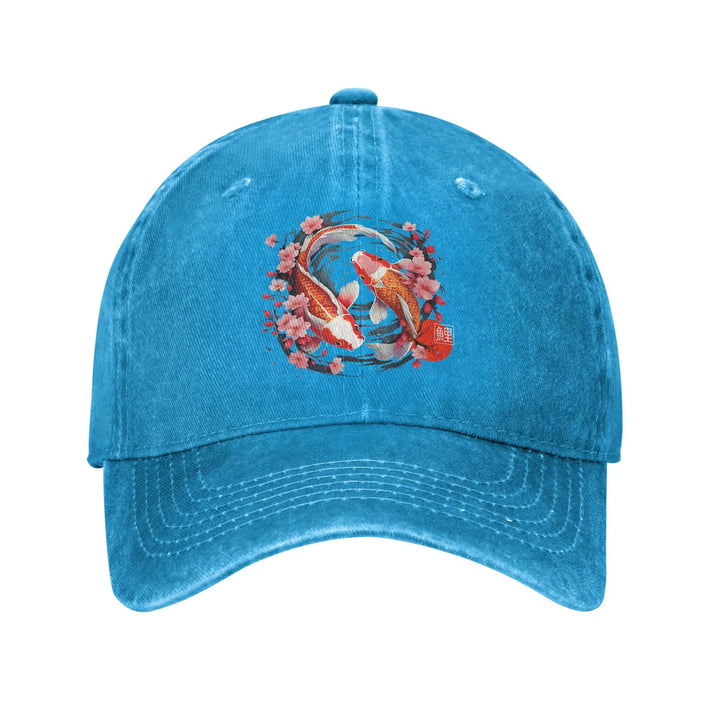 Casquette Japonaise Koi Sakura Bleu