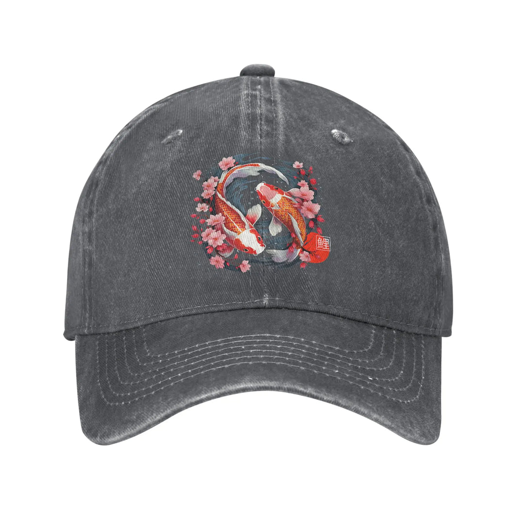 Casquette Japonaise Koi Sakura Gris
