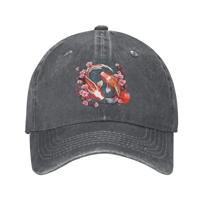 Casquette Japonaise Koi Sakura Gris