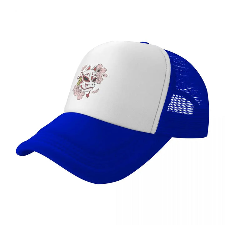 Casquette Japonaise Masque Kitsune Bleu