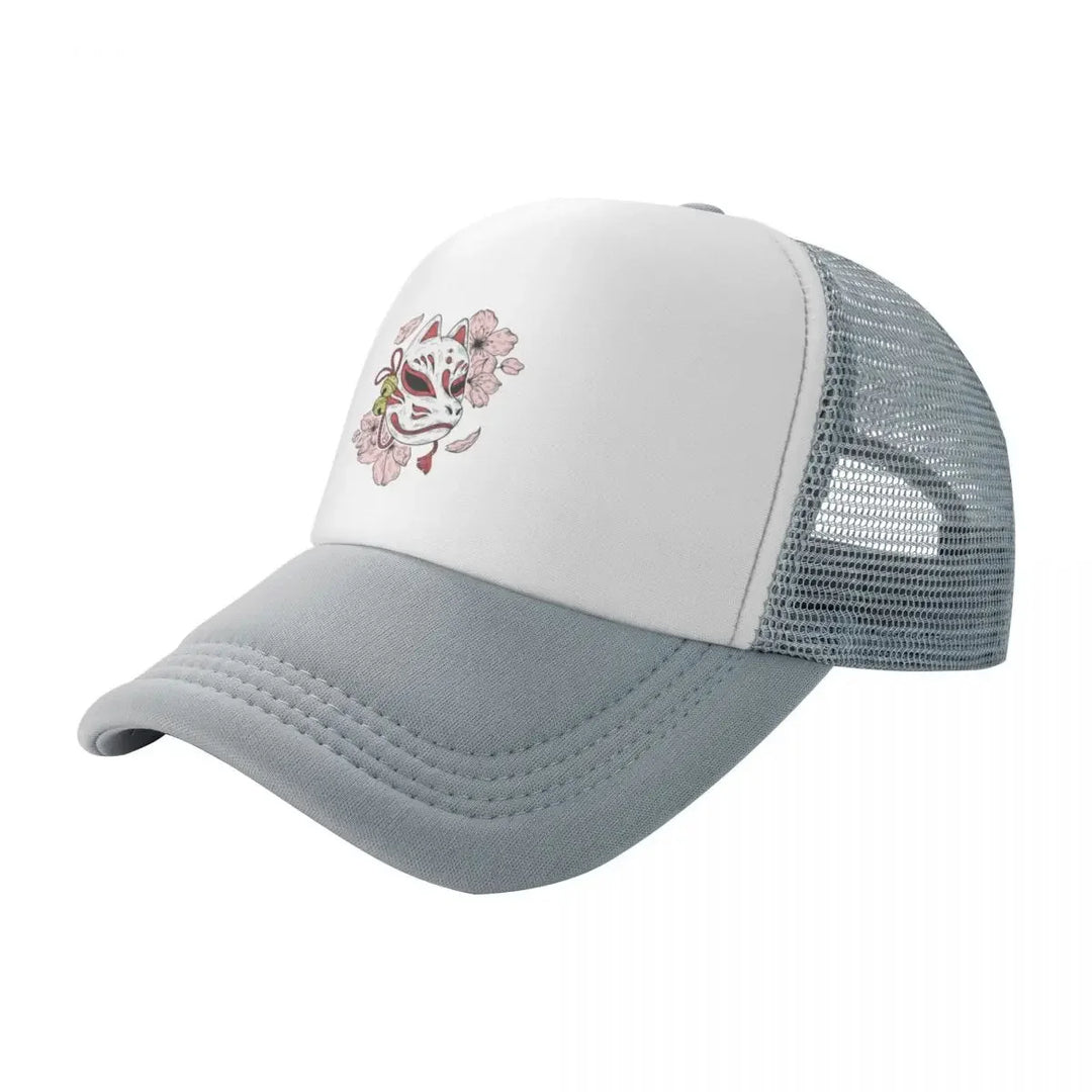 Casquette Japonaise Masque Kitsune Gris