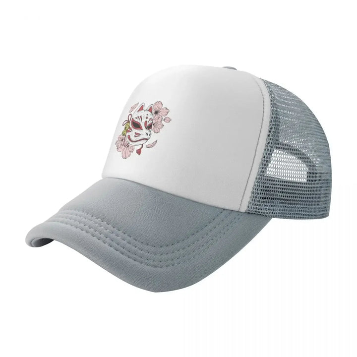 Casquette Japonaise Masque Kitsune Gris