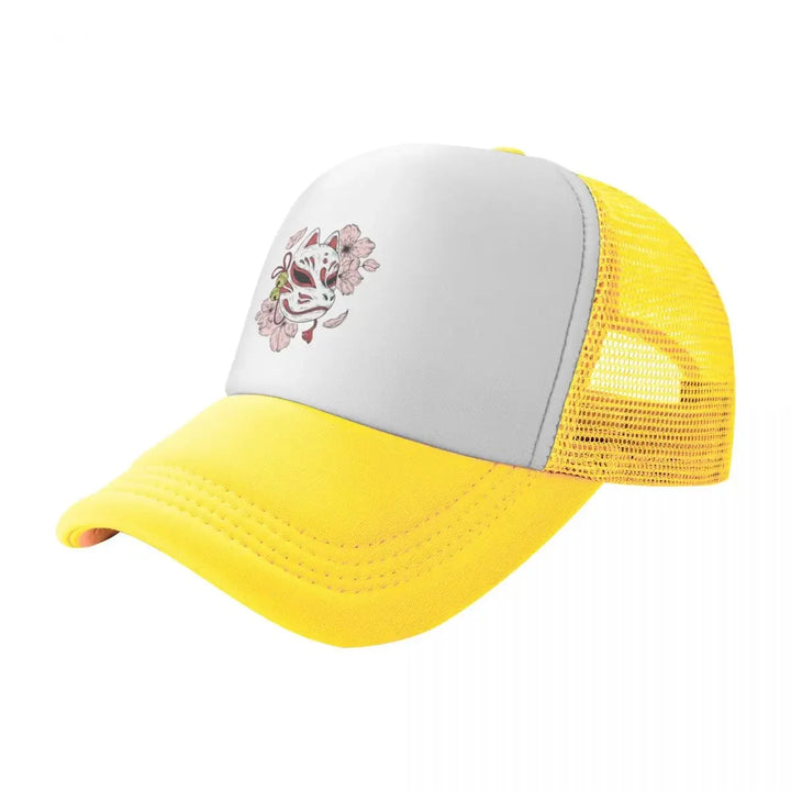 Casquette Japonaise Masque Kitsune Jaune