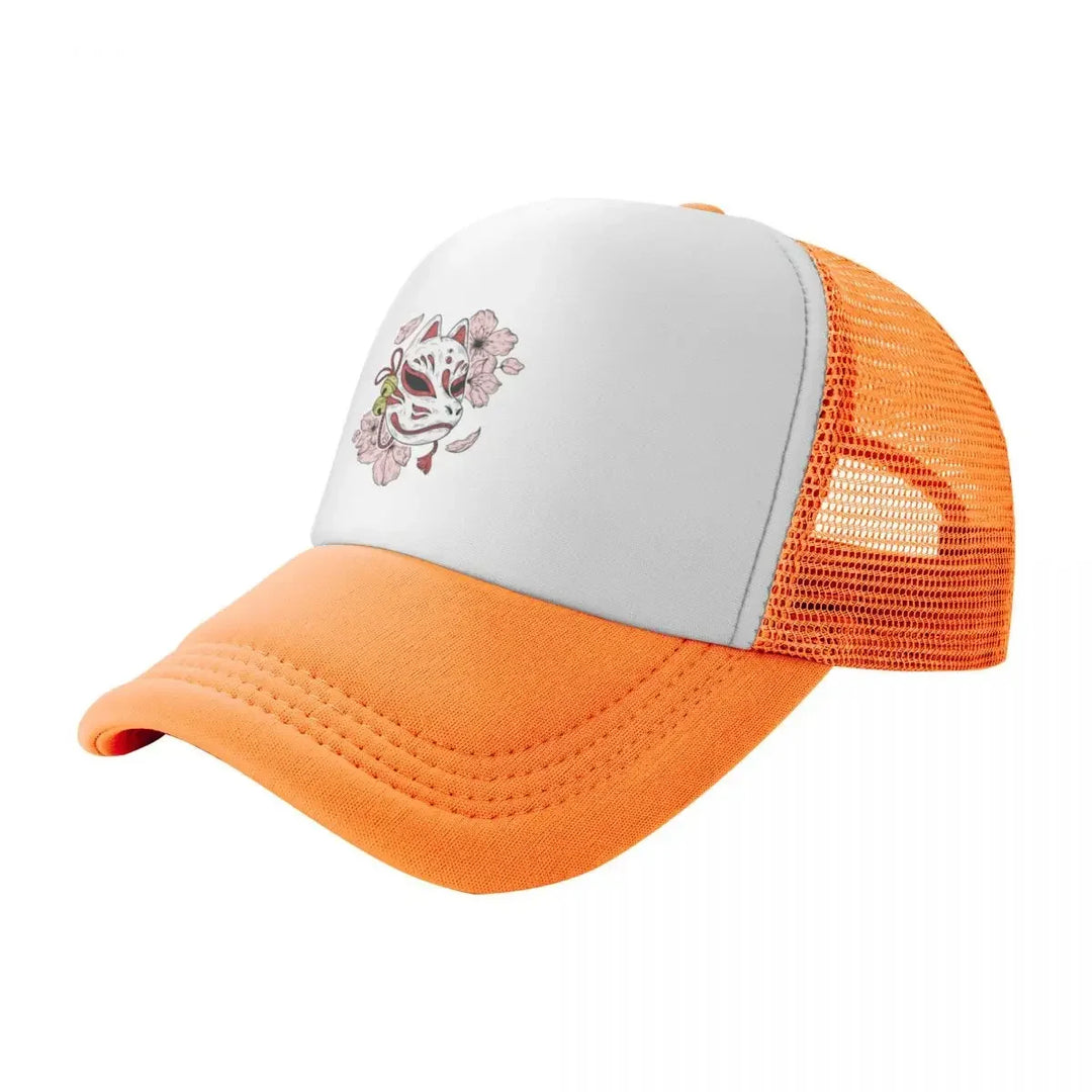Casquette Japonaise Masque Kitsune Orange