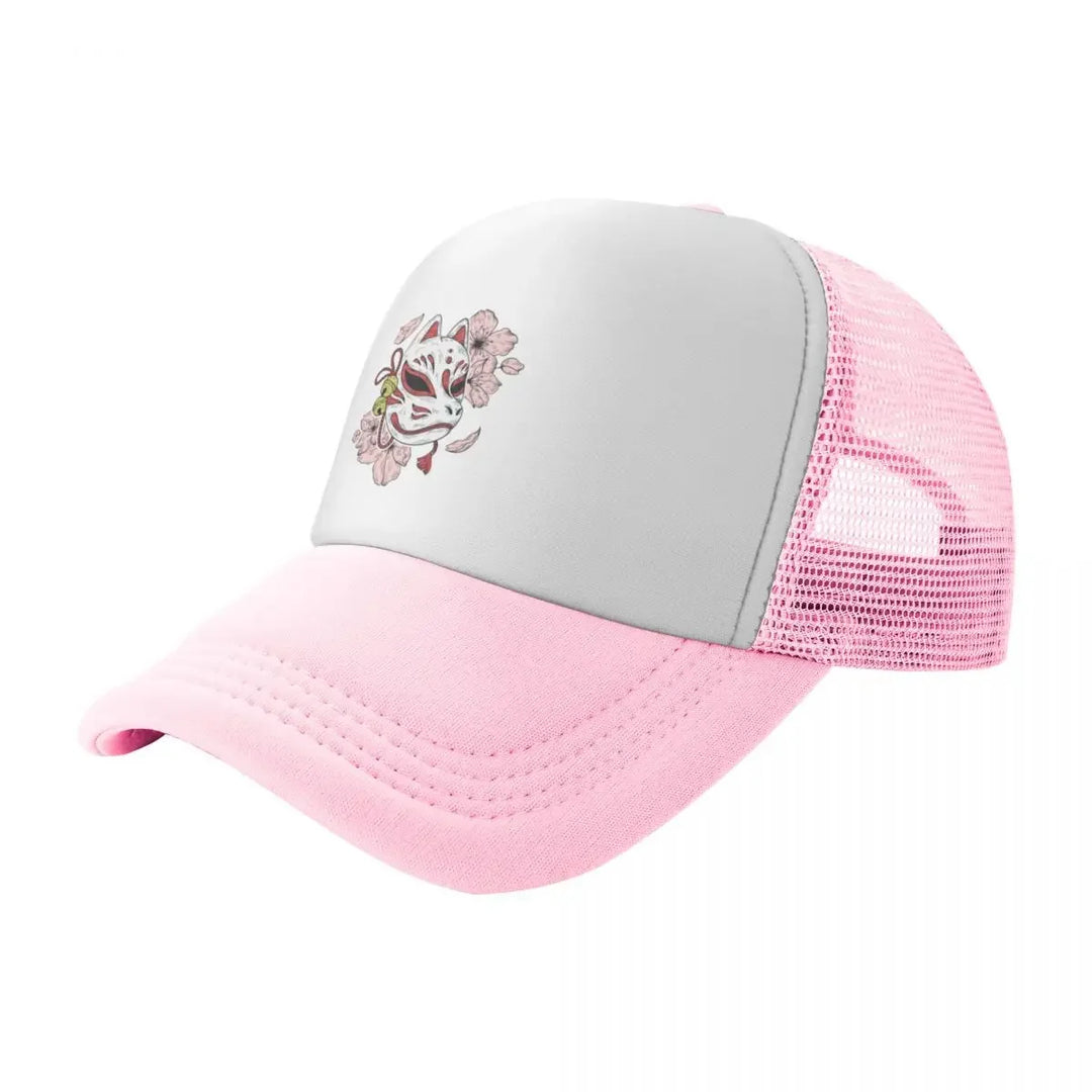 Casquette Japonaise Masque Kitsune Rose