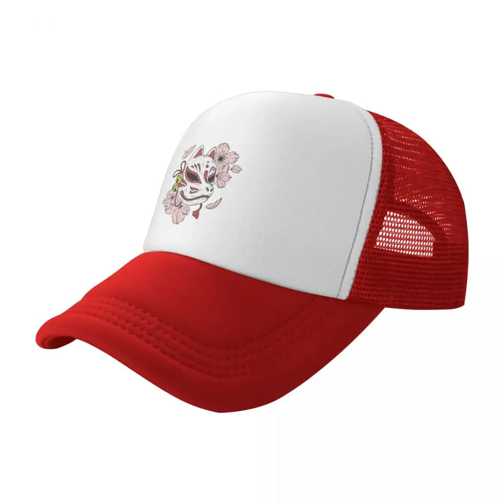 Casquette Japonaise Masque Kitsune Rouge