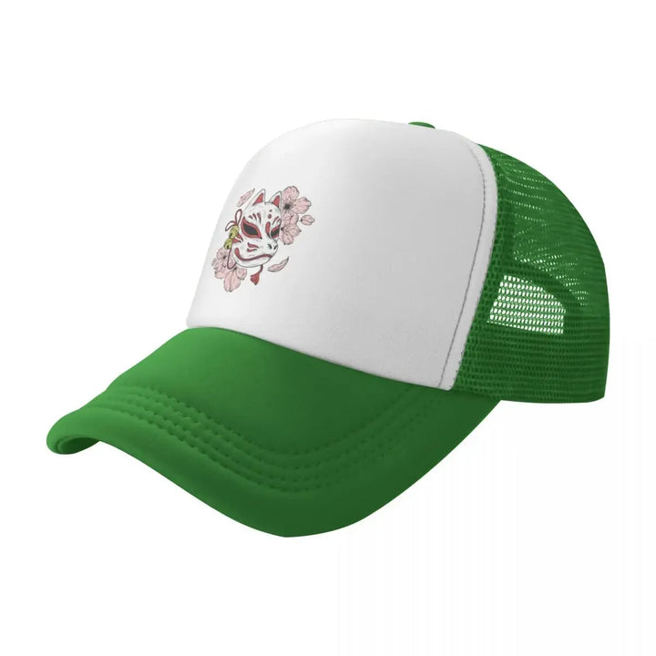 Casquette Japonaise Masque Kitsune Vert