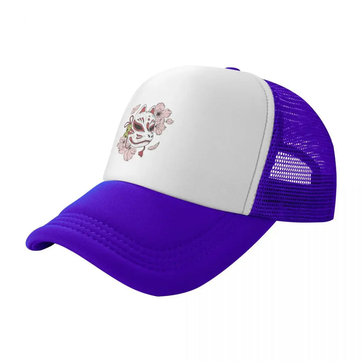 Casquette Japonaise Masque Kitsune Violet