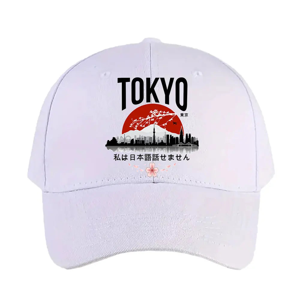 Casquette Japonaise Paysage Tokyo Blanc