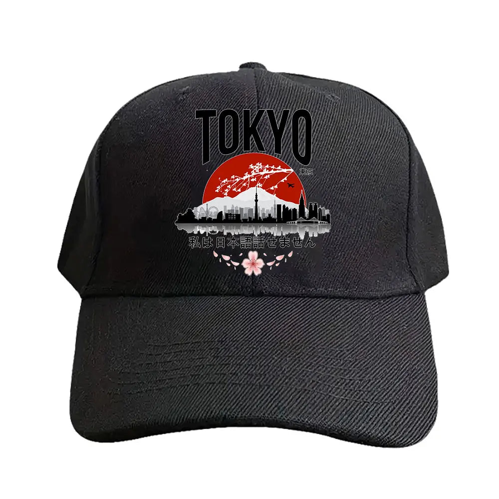 Casquette Japonaise Paysage Tokyo Noir