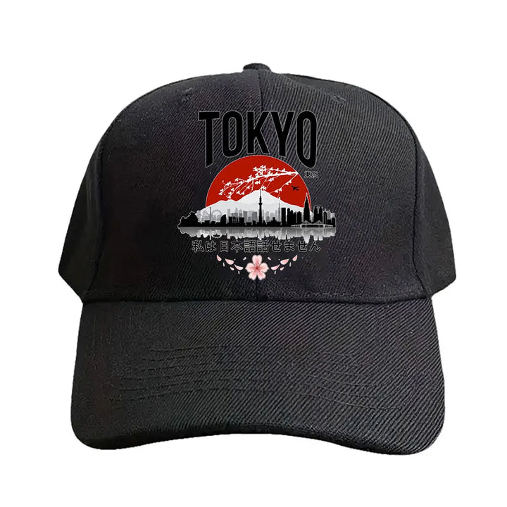 Casquette Japonaise Paysage Tokyo Noir