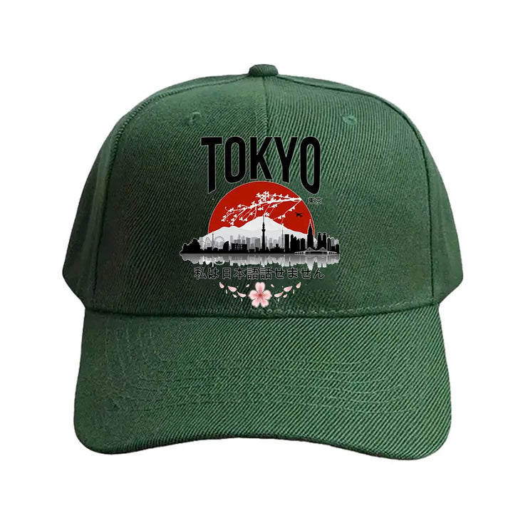 Casquette Japonaise Paysage Tokyo Vert
