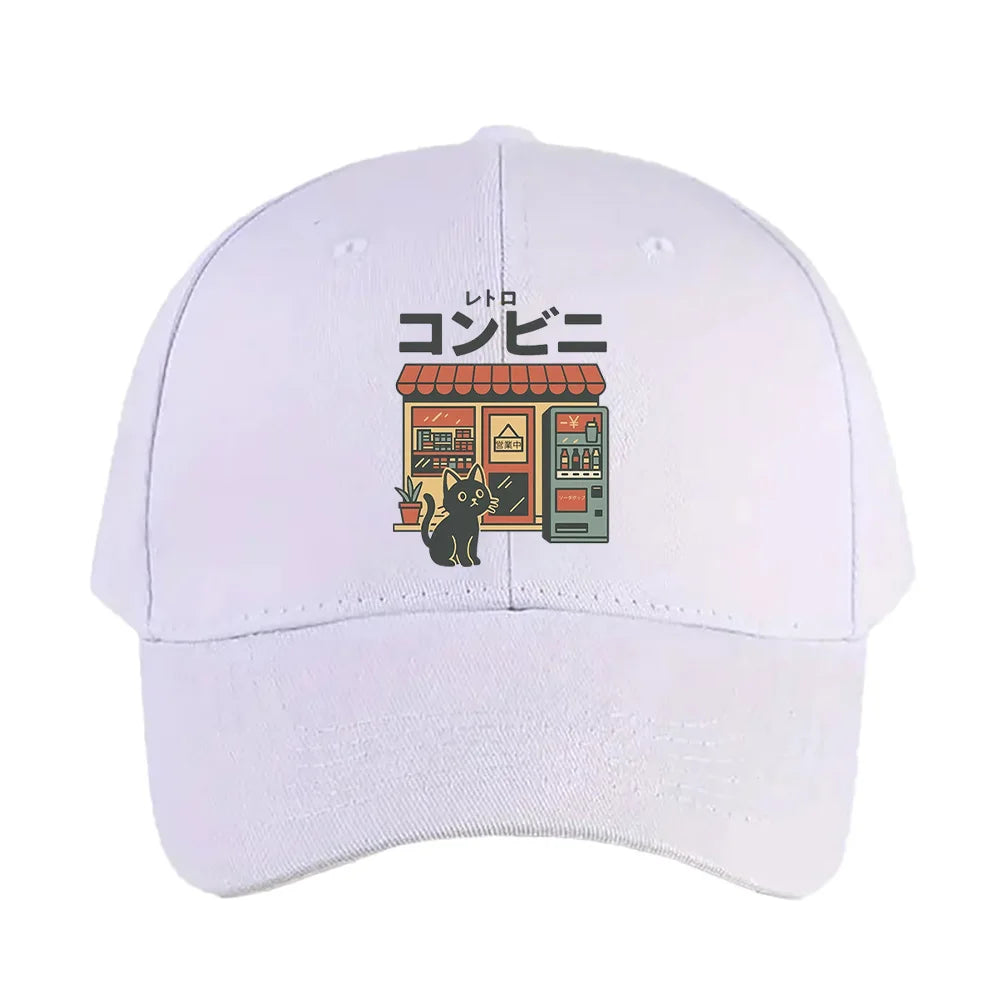 Casquette Japonaise Petit Chat Blanc