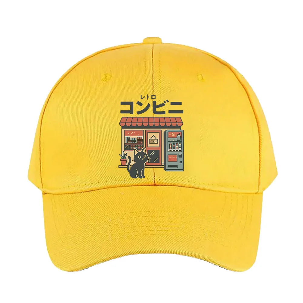 Casquette Japonaise Petit Chat Jaune