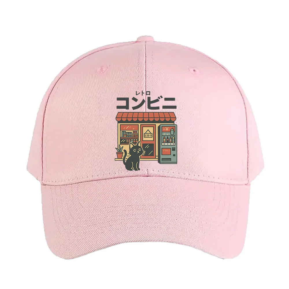 Casquette Japonaise Petit Chat Rose