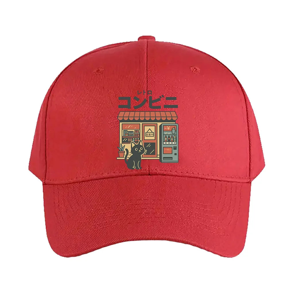 Casquette Japonaise Petit Chat Rouge